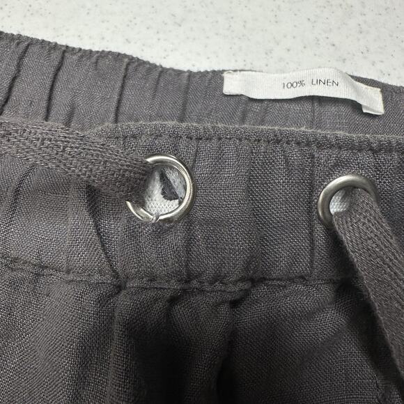 Nicole Miller Pants Womens Large Linen Cargo Jogger Gray Pull On Coastal Beach - Picture 11 of 14